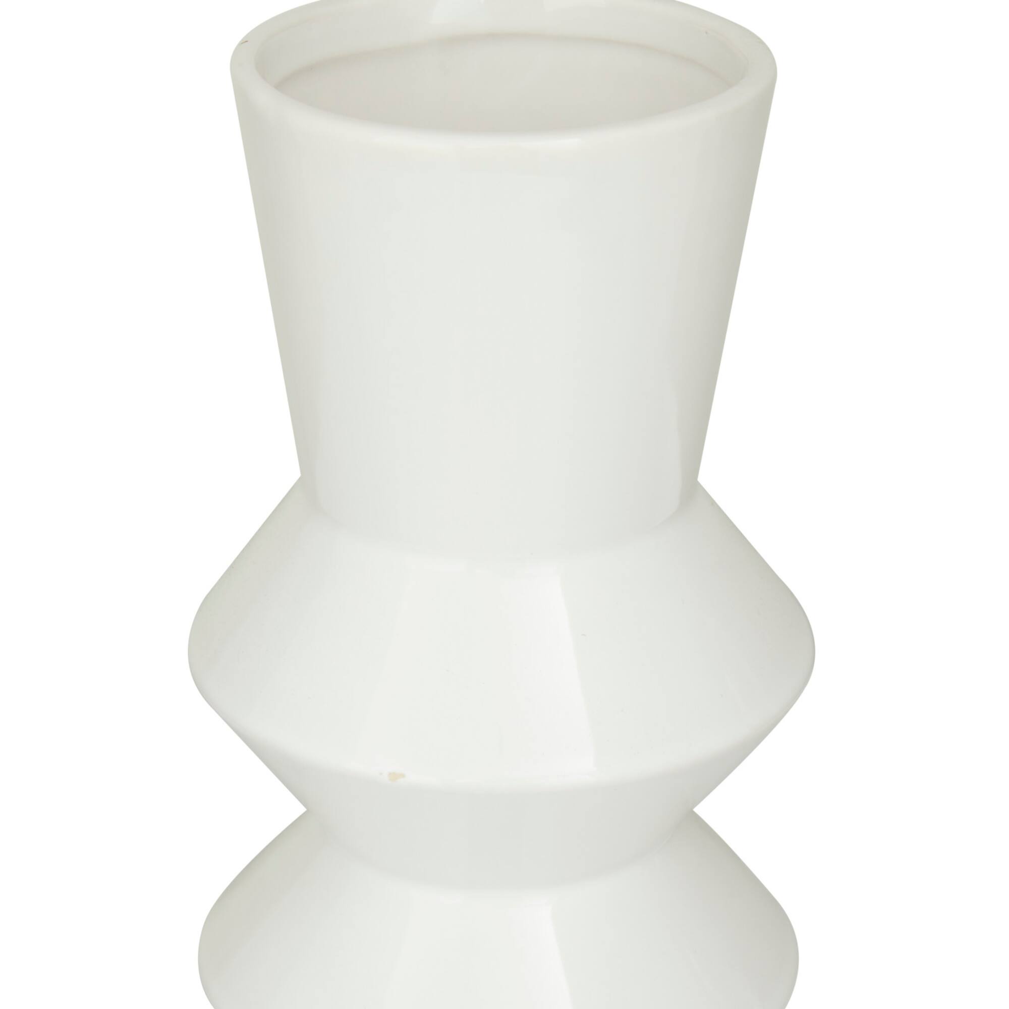 White Stoneware Contemporary Vase, Set of 3" 16",17"